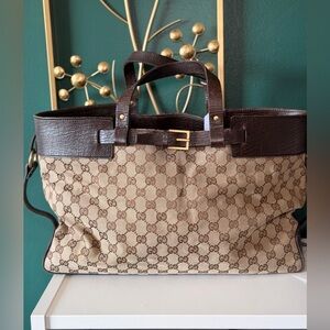 Limited Edition Gucci Brown Monogram Tote Bag